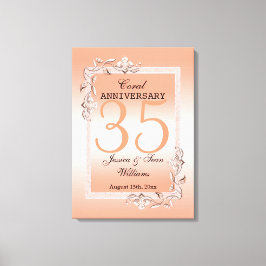 Toile Coral Gem & Parties scintillant 35e anniversaire d
