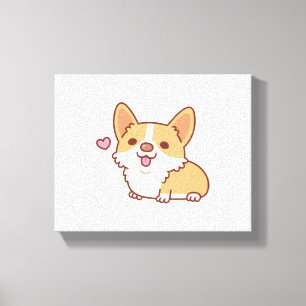 Toile Corgi Chien mignon et souriant
