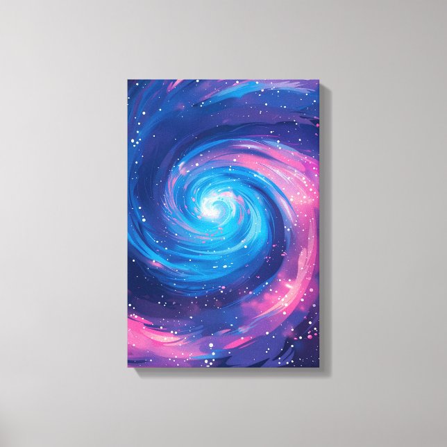 Toile Cosmic Vortex: Pink & Blue Singularity Print (Recto)