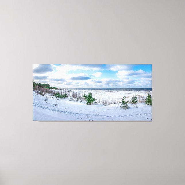 Toile Côte de la mer Baltique recouverte de neige en hiv (Recto)