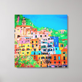 Toile Côte pittoresque d'Amalfi Italie Méditerranée Clif