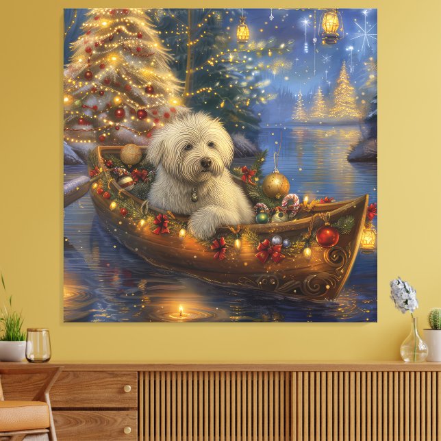 Toile Coton De Tulear Noël Festive Voyage (Insitu(Salon))