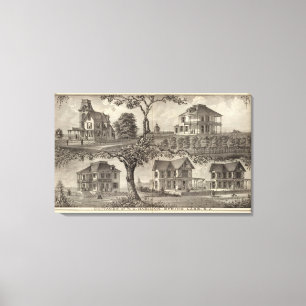 Toile Cottages de carte de travail Hamilton, lac spring,