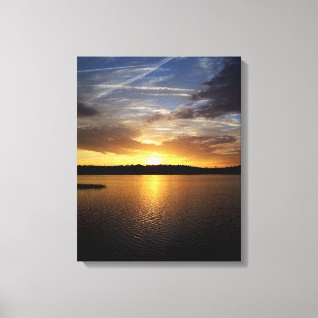 Toile Couché de soleil de Floride sur le lac Paynes Prai (Recto)