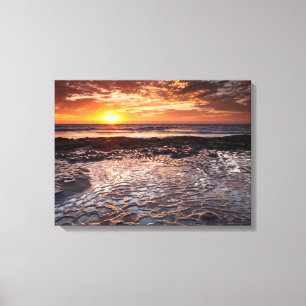 Toile Coucher de soleil à la plage, Californie