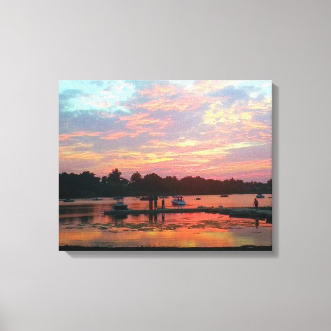 Toile Coucher de soleil à l'anse (Recto)