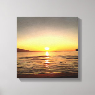 Toile Coucher de soleil d'automne artistique sur la mer