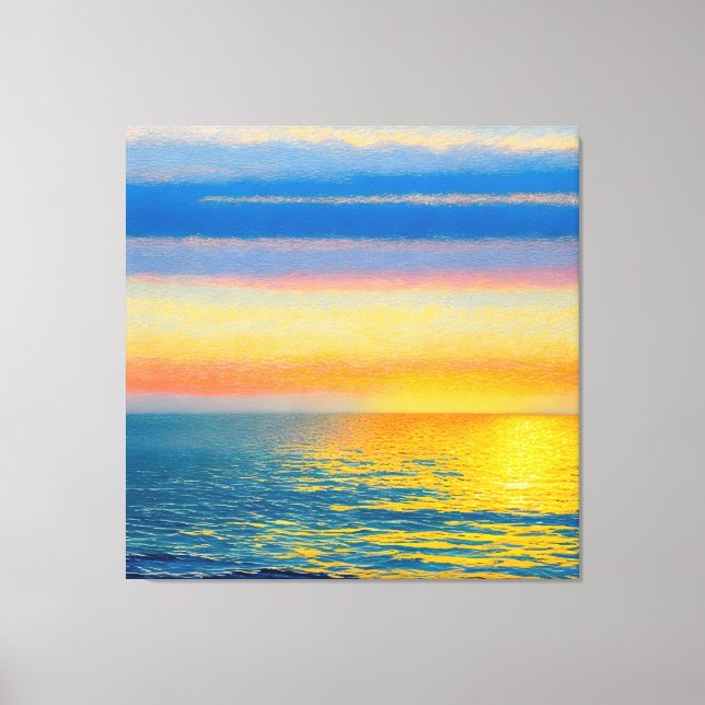 Toile Coucher de soleil de la mer d'Orange (Recto)