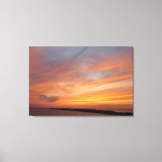 Toile Coucher de soleil d'été (lac) (Recto)