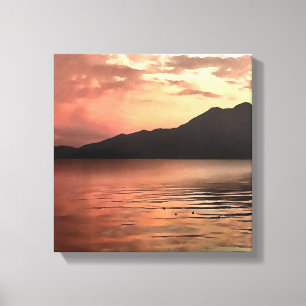 Toile Coucher De Soleil Dramatique À Koycegiz Paysage Ar