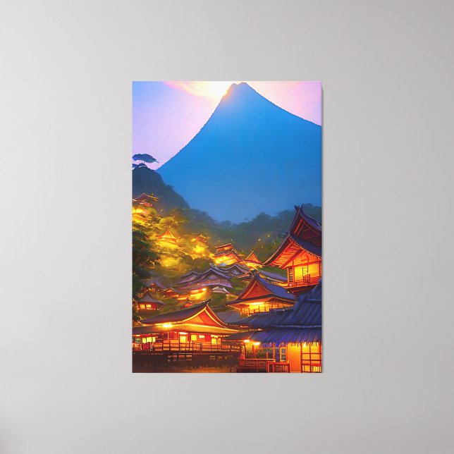 Toile Coucher de soleil du village indonésien (Recto)