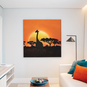 Toile Coucher De Soleil Extraordinaire Au Sérengeti ft. 