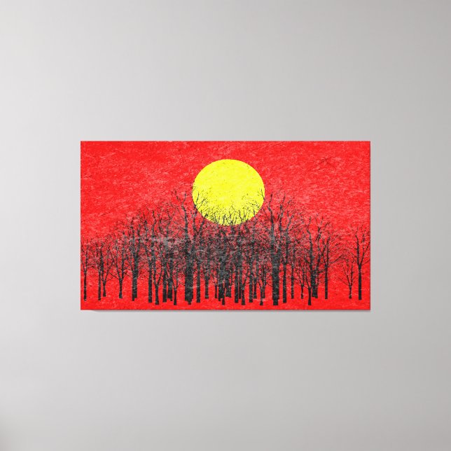 Toile Coucher de soleil rouge Tableau Abstrait #4 (Recto)