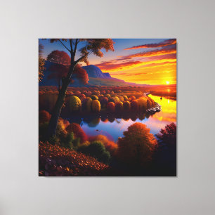 Toile Coucher de soleil Splendor Automne Vue Paysage 2