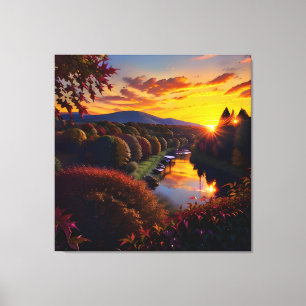 Toile Coucher de soleil Splendor d'automne Vue Paysage 1