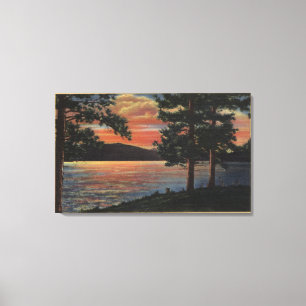 Toile Coucher de soleil sur Big Bear Lake
