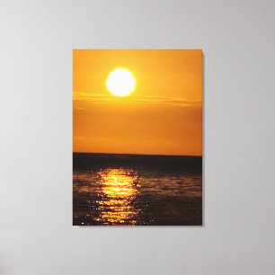 Toile Coucher de soleil sur la mer