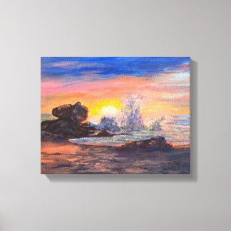 Toile Coucher de soleil sur la plage de Laguna