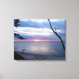 Toile Coucher de soleil sur la plage de Sleepy