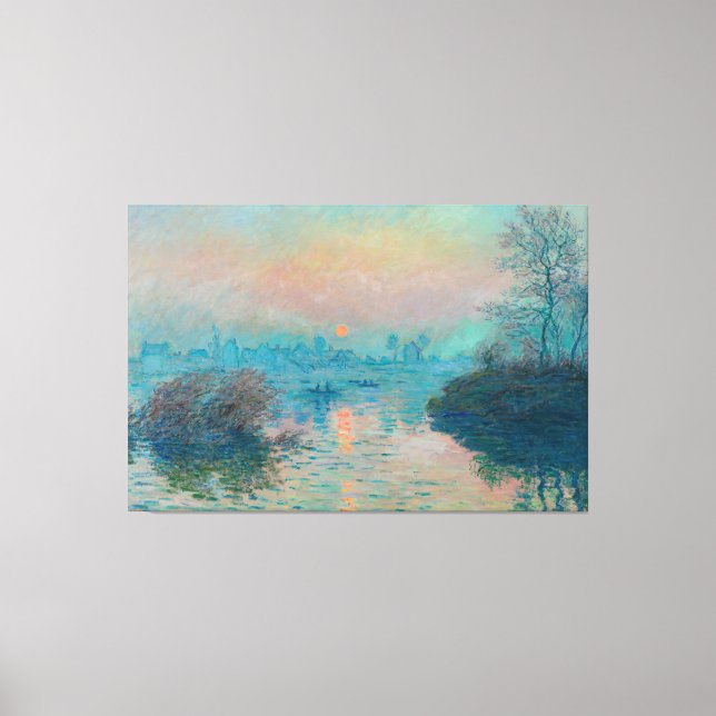 Toile Coucher de soleil sur la Seine à Lavacourt par Cla (Recto)