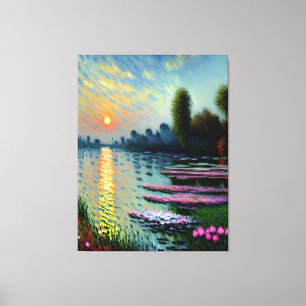 Toile Coucher de soleil sur la Seine Art