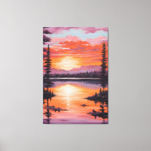 Toile Coucher de soleil sur la tranquillité