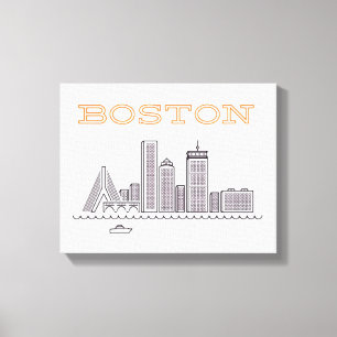 Toile Coucher de soleil sur la ville de Boston, Boston M