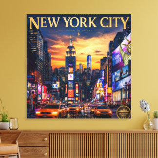 Toile Coucher de soleil sur la ville de New York
