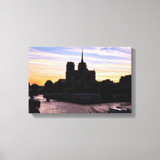 Toile Coucher de soleil sur Notre Dame de Paris (Recto)