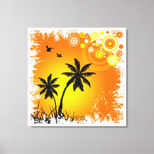 Toile Coucher de soleil tropical
