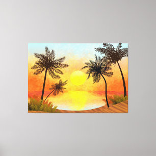 Toile Coucher de soleil tropical