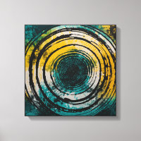 Coucher de soleil turquoise forêt Aquarelle mur ar