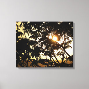 Toile Coucher du soleil à travers les arbres I Photograp