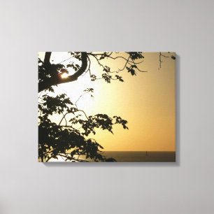 Toile Coucher du soleil à travers les arbres II Photogra