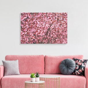 Toile Couches de fleurs de cerisier japonais rose