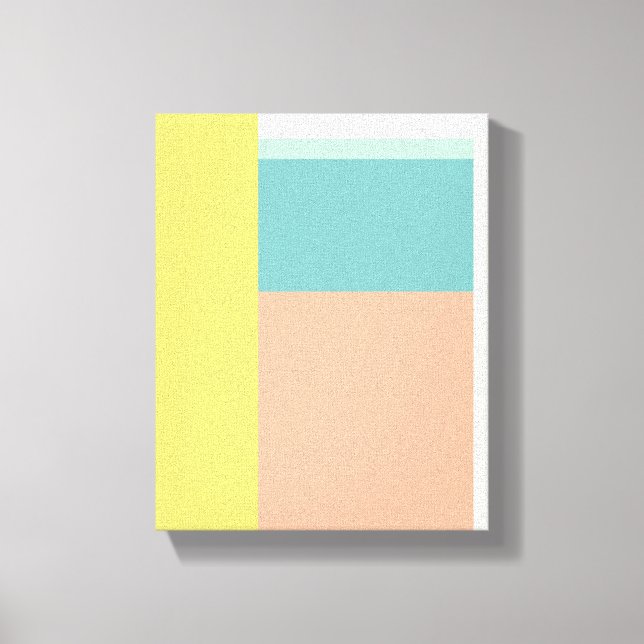 Toile Couleur Bloc Art dans Retro Beach Couleurs pastel (Recto)