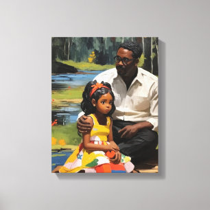 Toile Couleur père et fille Imprimé Mur Art