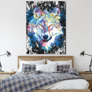 Toile couleur Wolf Imprimer   Tête de loup