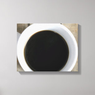 Toile Coupe de café noir dans une Mug blanche sur Crate 