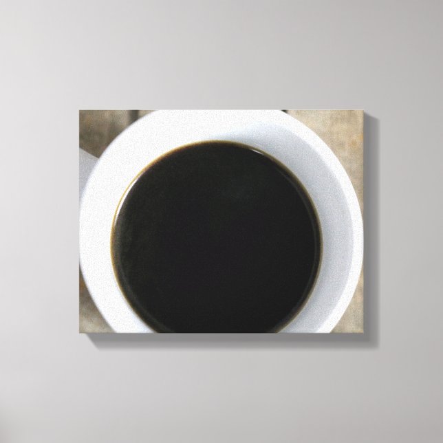 Toile Coupe de café noir dans une Mug blanche sur Crate  (Recto)