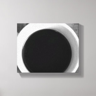 Toile Coupe de café noir et blanc sur un vieux cadran 8x