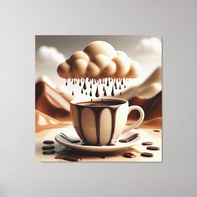 Toile Coupe de chocolat avec Imaginaire Cloud Driving (Recto)
