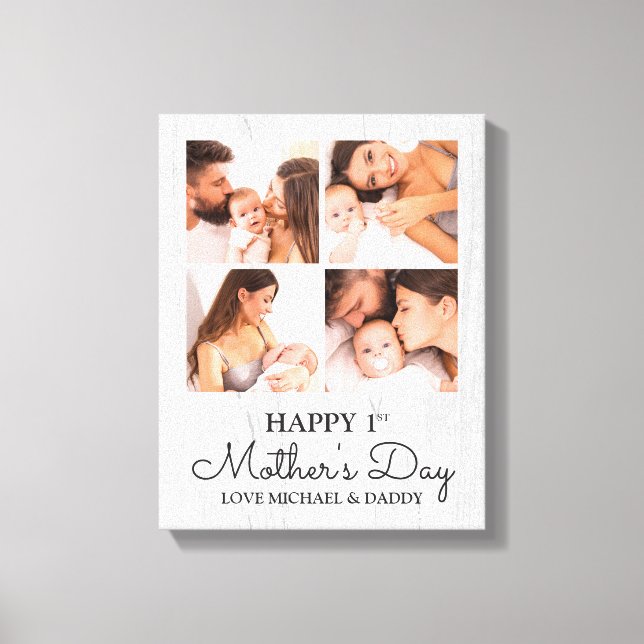 Toile Coupe photo moderne Happy First Mothers Day (Recto)