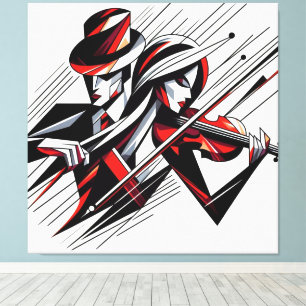 Toile Couple Abstrait avec violon