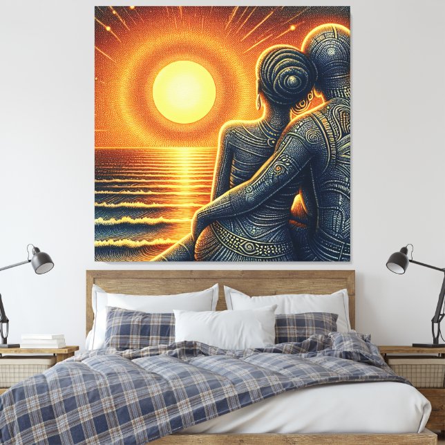 Toile Couple d'amour au bord de la mer (Insitu(Chambre))