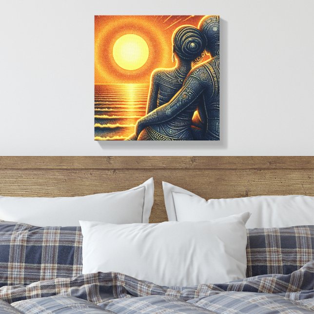 Toile Couple d'amour au bord de la mer (Insitu(Chambre))