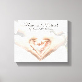Toile Couple Noms "Now & Forever" Texte photo élégant