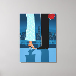 Toile Couple romantique en ville