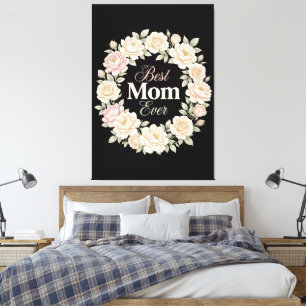 Toile Couronne Élégante Florale Meilleure Mère