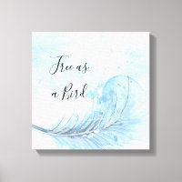 Coussin bleu en plume d'aquarelle Libre comme cote